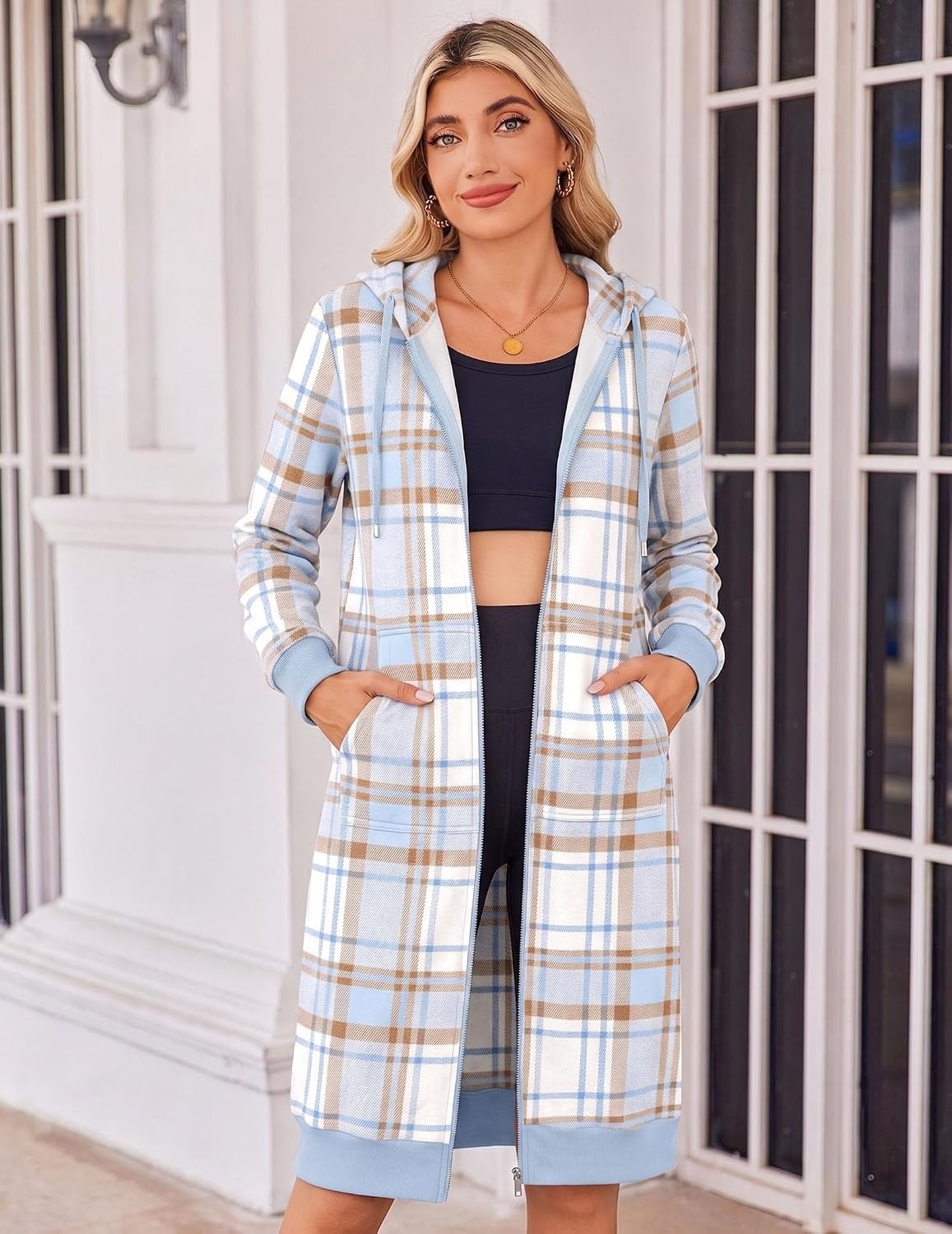image:imageZeagoo Womens Zip Up Hoodies Oversized Fleece Long Tunic Sweatshirts Casual Long Sleeve 2026 Fall Hoodie Jacket CoatGw520