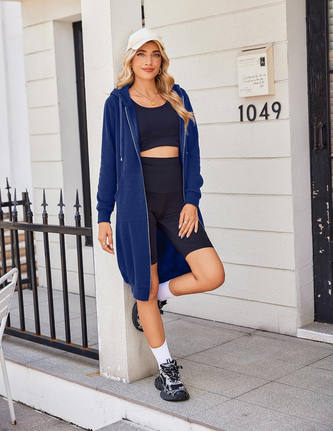 image:imageZeagoo Womens Zip Up Hoodies Oversized Fleece Long Tunic Sweatshirts Casual Long Sleeve 2026 Fall Hoodie Jacket CoatRoyal Blue