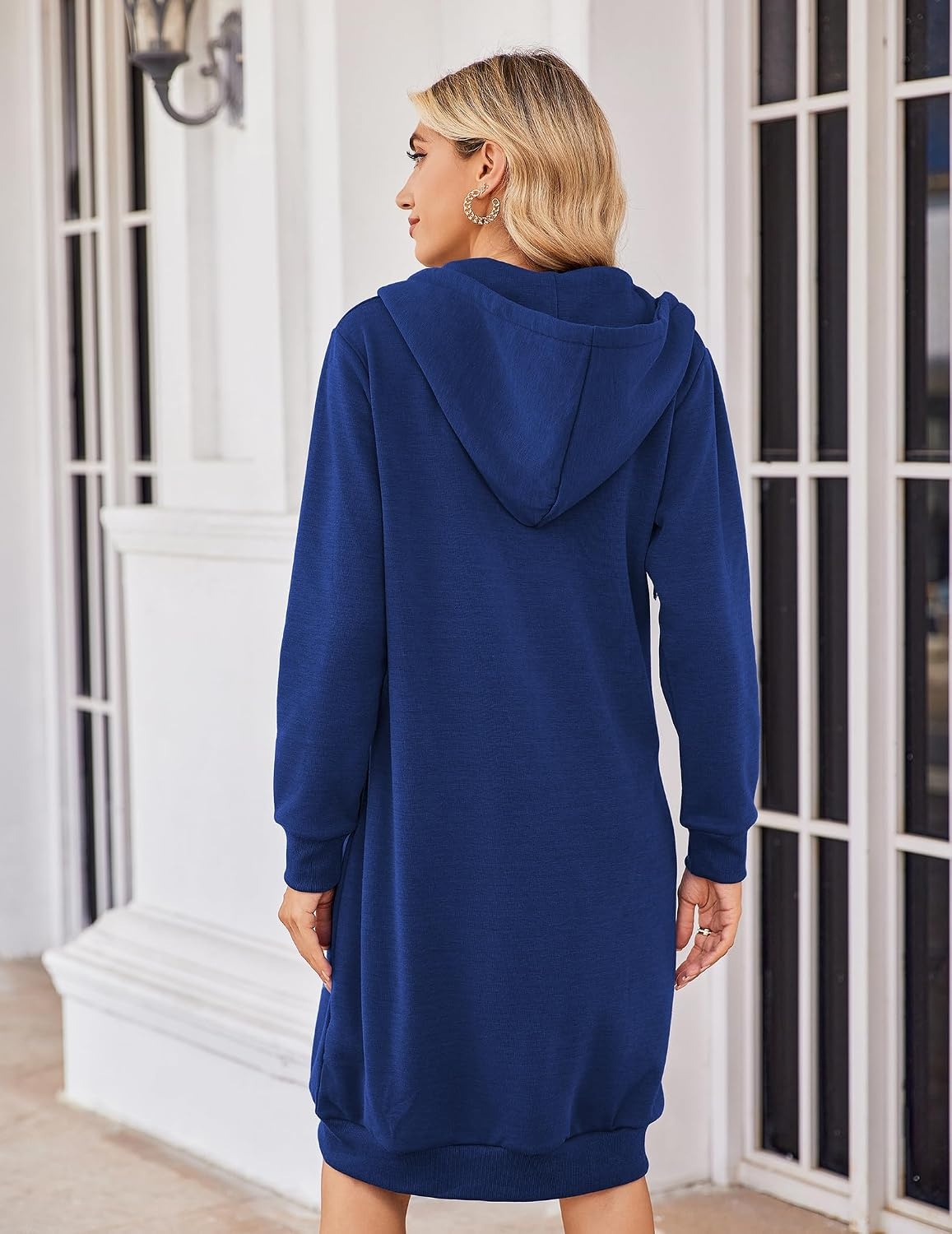 image:imageZeagoo Womens Zip Up Hoodies Oversized Fleece Long Tunic Sweatshirts Casual Long Sleeve 2026 Fall Hoodie Jacket CoatRoyal Blue