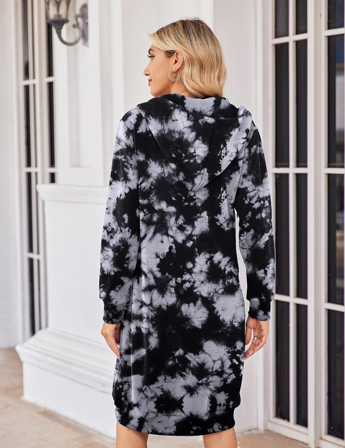 image:imageZeagoo Womens Zip Up Hoodies Oversized Fleece Long Tunic Sweatshirts Casual Long Sleeve 2026 Fall Hoodie Jacket CoatTie Dye