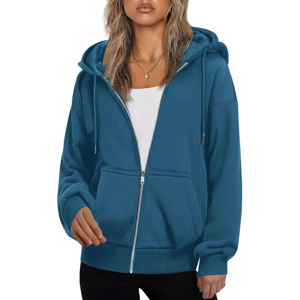 image:imageZEAGOO Hoodies Women Zip Up Hoodie Oversized Sweatshirt Fleece Jackets Spring Fall Winter Coats 2026 FashionBluegreen