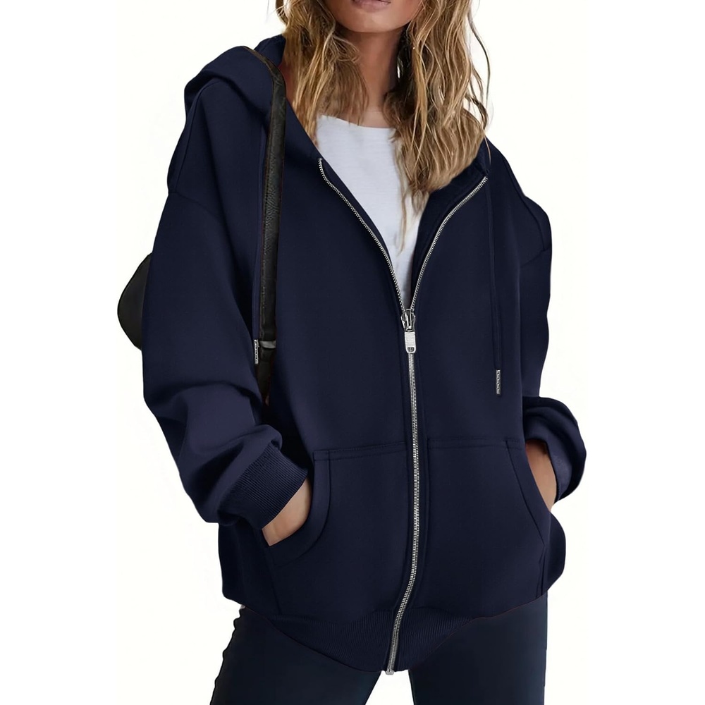 image:imageZEAGOO Hoodies Women Zip Up Hoodie Oversized Sweatshirt Fleece Jackets Spring Fall Winter Coats 2026 FashionNavy