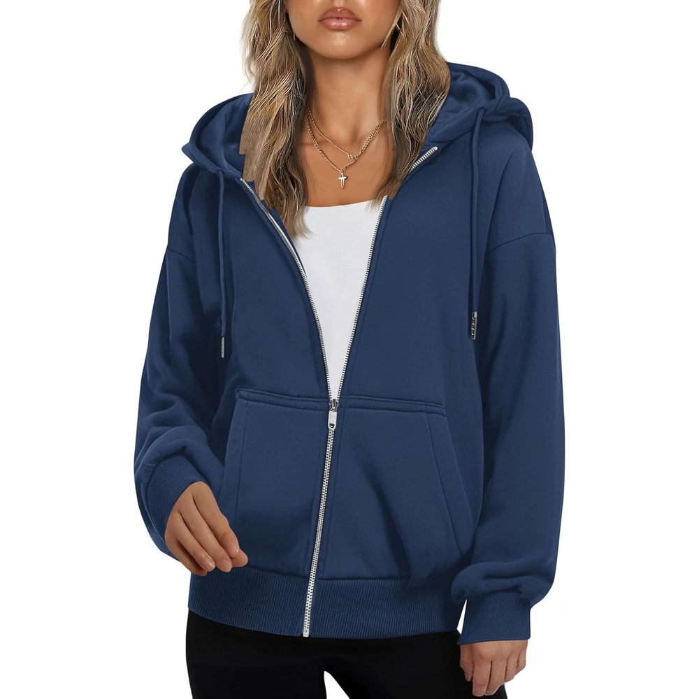 image:imageZEAGOO Hoodies Women Zip Up Hoodie Oversized Sweatshirt Fleece Jackets Spring Fall Winter Coats 2026 FashionNavy Blue
