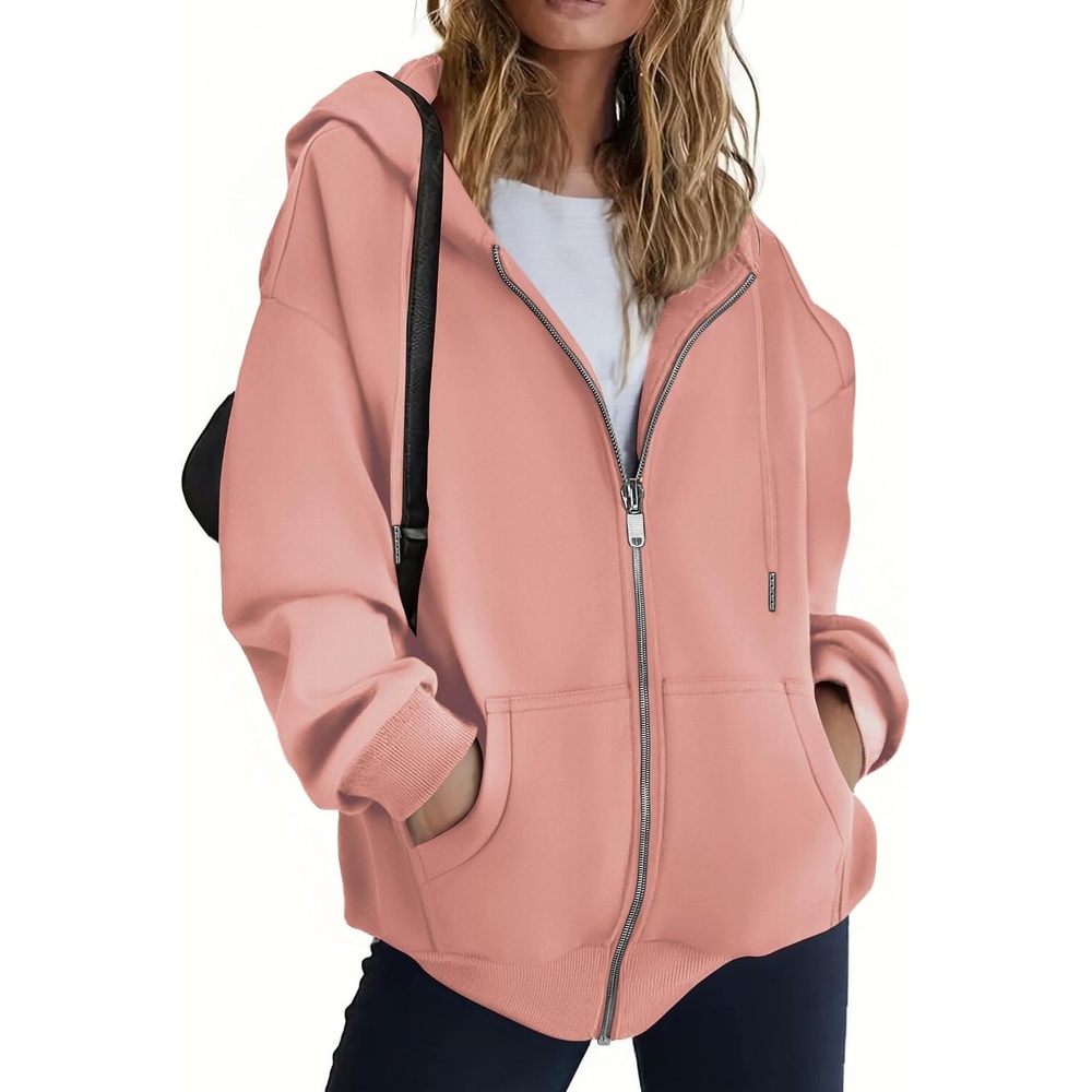 image:imageZEAGOO Hoodies Women Zip Up Hoodie Oversized Sweatshirt Fleece Jackets Spring Fall Winter Coats 2026 FashionPink
