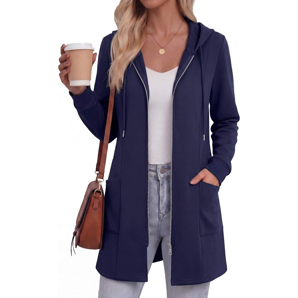 image:imageZeagoo Hoodies for Women Fall Zip up Jacket with Pocket 2026 S3XLNavy Blue