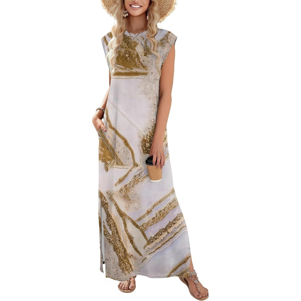 image:imageZeagoo Summer Dresses for Women 2026 Long Maxi Sundresses Loose Split WrinkleFree Beach Travel Vacation ClothesCx264