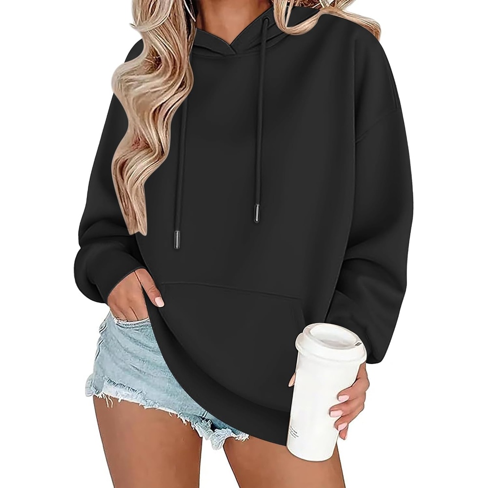 image:imageZeagoo Womens Oversized Hoodies 2025 Fleece Sweatshirts Long Sleeve Pullover with Pocket Fall Winter Outfits Clothes01black