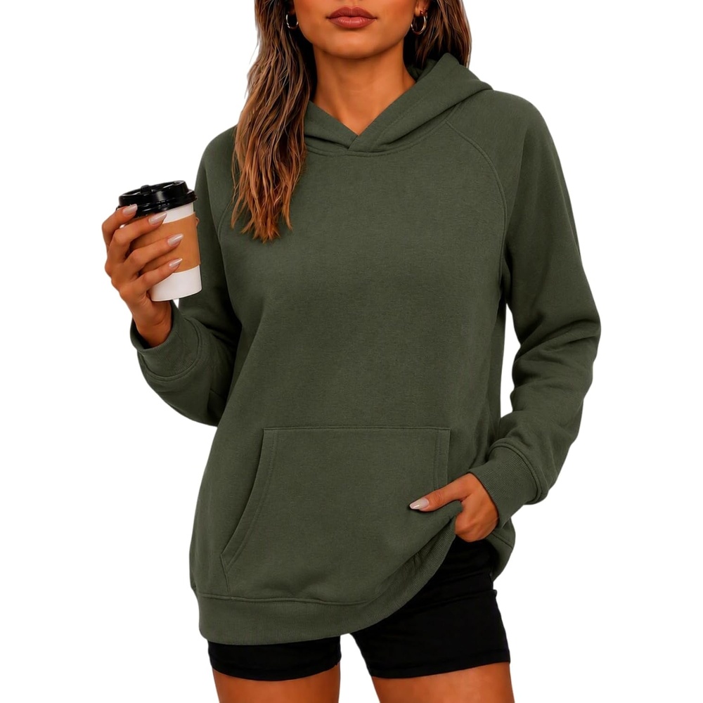 image:imageZeagoo Womens Oversized Hoodies Pullover Fleece Hooded Sweatshirt TrendyArmy Green