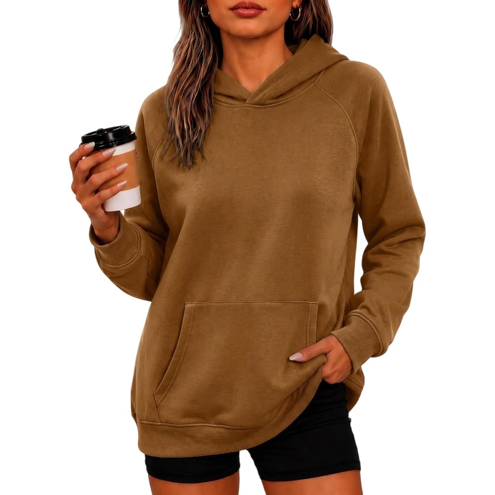 image:imageZeagoo Womens Oversized Hoodies Pullover Fleece Hooded Sweatshirt TrendyBrown