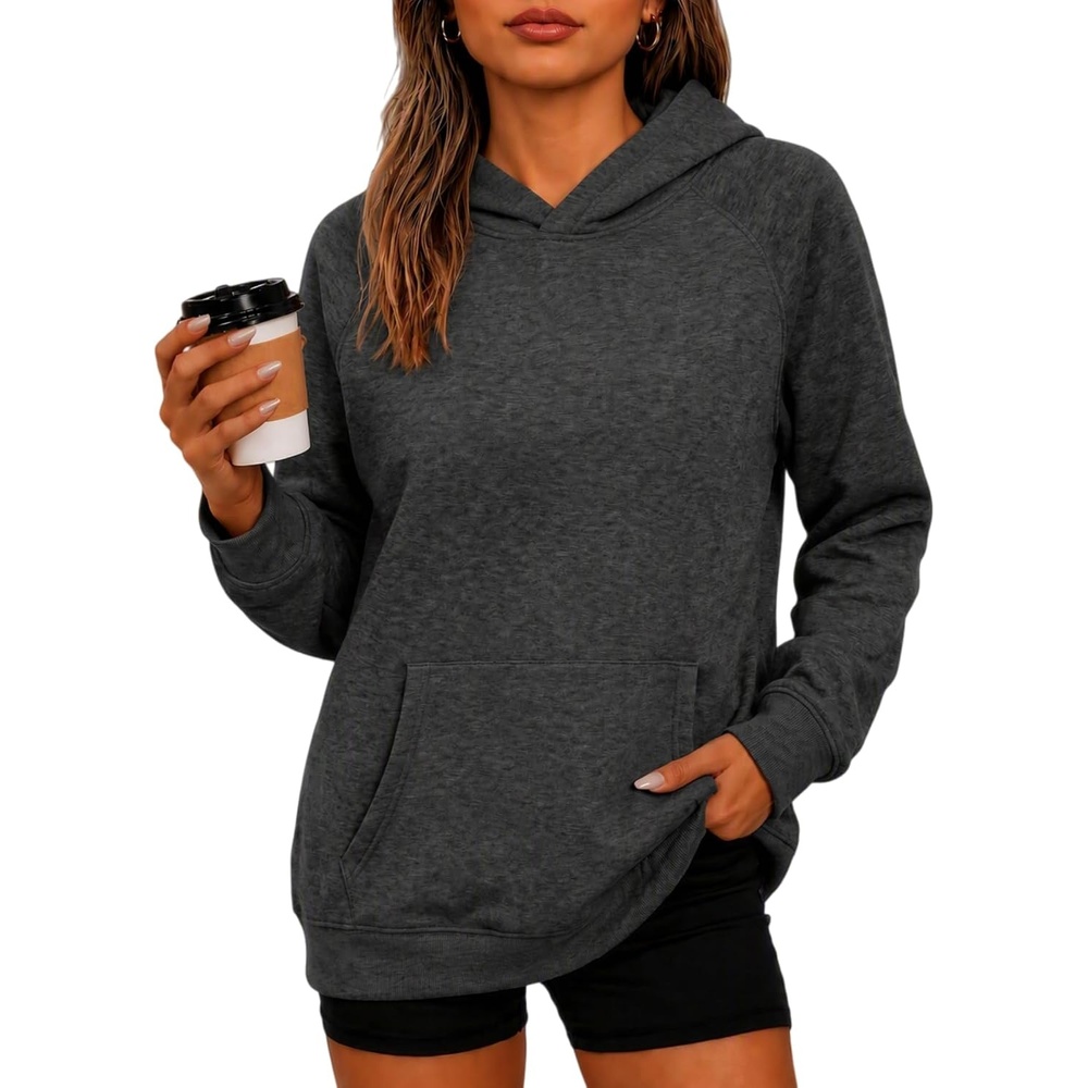 image:imageZeagoo Womens Oversized Hoodies Pullover Fleece Hooded Sweatshirt TrendyDrak Grey