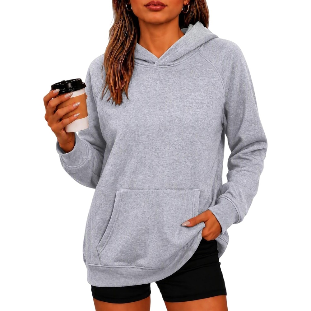 image:imageZeagoo Womens Oversized Hoodies Pullover Fleece Hooded Sweatshirt TrendyLight Grey
