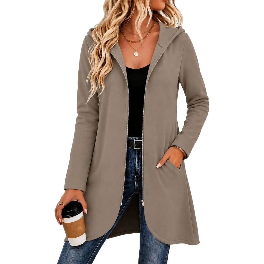 image:imageZeagoo Womens Zip Up Hoodies 2026 with PocketCoffee Grey
