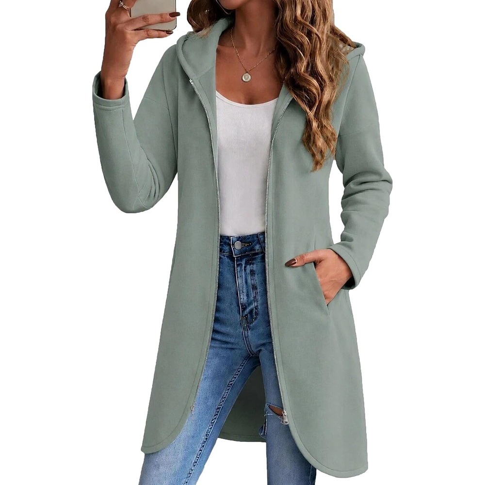 image:imageZeagoo Womens Zip Up Hoodies 2026 with PocketGray Green