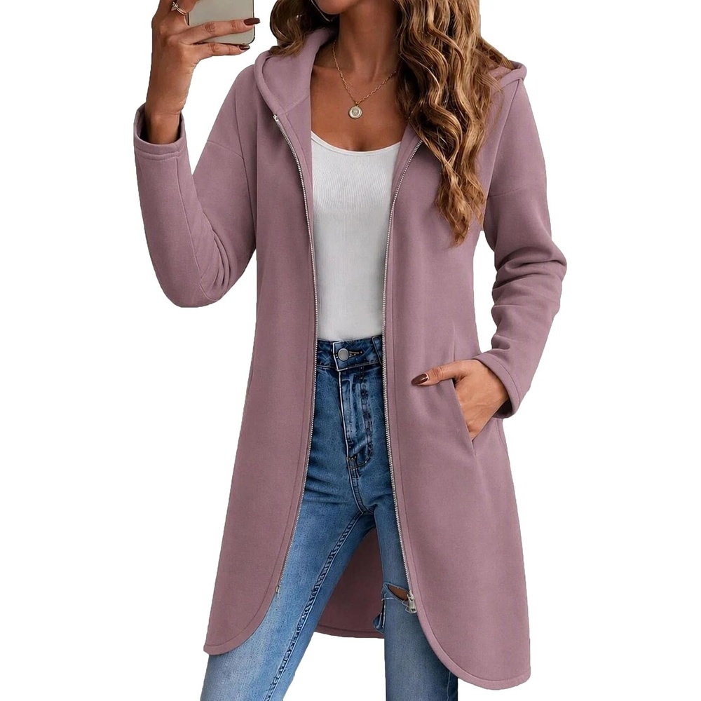 image:imageZeagoo Womens Zip Up Hoodies 2026 with PocketGray Pink