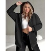 ZEAGOO Hoodies Women Zip Up Hoodie Oversized Sweatshirt Fleece Jackets Spring Fall Winter Coats 2026 Fashion(A-black)