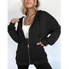 ZEAGOO Hoodies Women Zip Up Hoodie Oversized Sweatshirt Fleece Jackets Spring Fall Winter Coats 2026 Fashion(A-black)