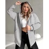 ZEAGOO Hoodies Women Zip Up Hoodie Oversized Sweatshirt Fleece Jackets Spring Fall Winter Coats 2026 Fashion(A-light Grey)