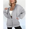 ZEAGOO Hoodies Women Zip Up Hoodie Oversized Sweatshirt Fleece Jackets Spring Fall Winter Coats 2026 Fashion(A-light Grey)