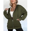 ZEAGOO Hoodies Women Zip Up Hoodie Oversized Sweatshirt Fleece Jackets Spring Fall Winter Coats 2026 Fashion(Army Green)