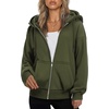 ZEAGOO Hoodies Women Zip Up Hoodie Oversized Sweatshirt Fleece Jackets Spring Fall Winter Coats 2026 Fashion(Army Green)