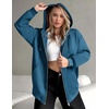 ZEAGOO Hoodies Women Zip Up Hoodie Oversized Sweatshirt Fleece Jackets Spring Fall Winter Coats 2026 Fashion(Blue-green)
