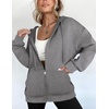 ZEAGOO Hoodies Women Zip Up Hoodie Oversized Sweatshirt Fleece Jackets Spring Fall Winter Coats 2026 Fashion(Dark Grey)