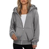ZEAGOO Hoodies Women Zip Up Hoodie Oversized Sweatshirt Fleece Jackets Spring Fall Winter Coats 2026 Fashion(Dark Grey)