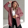ZEAGOO Hoodies Women Zip Up Hoodie Oversized Sweatshirt Fleece Jackets Spring Fall Winter Coats 2026 Fashion(Dusty Pink)