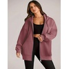 ZEAGOO Hoodies Women Zip Up Hoodie Oversized Sweatshirt Fleece Jackets Spring Fall Winter Coats 2026 Fashion(Dusty Pink)