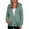 ZEAGOO Hoodies Women Zip Up Hoodie Oversized Sweatshirt Fleece Jackets Spring Fall Winter Coats 2026 Fashion(Green)