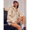 ZEAGOO Hoodies Women Zip Up Hoodie Oversized Sweatshirt Fleece Jackets Spring Fall Winter Coats 2026 Fashion(Khaki)