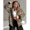 ZEAGOO Hoodies Women Zip Up Hoodie Oversized Sweatshirt Fleece Jackets Spring Fall Winter Coats 2026 Fashion(Leopard Print)