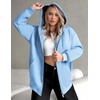 ZEAGOO Hoodies Women Zip Up Hoodie Oversized Sweatshirt Fleece Jackets Spring Fall Winter Coats 2026 Fashion(Light Blue)