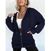 ZEAGOO Hoodies Women Zip Up Hoodie Oversized Sweatshirt Fleece Jackets Spring Fall Winter Coats 2026 Fashion(Navy)
