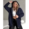ZEAGOO Hoodies Women Zip Up Hoodie Oversized Sweatshirt Fleece Jackets Spring Fall Winter Coats 2026 Fashion(Navy)