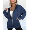 ZEAGOO Hoodies Women Zip Up Hoodie Oversized Sweatshirt Fleece Jackets Spring Fall Winter Coats 2026 Fashion(Navy Blue)
