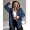 ZEAGOO Hoodies Women Zip Up Hoodie Oversized Sweatshirt Fleece Jackets Spring Fall Winter Coats 2026 Fashion(Navy Blue)
