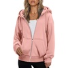 ZEAGOO Hoodies Women Zip Up Hoodie Oversized Sweatshirt Fleece Jackets Spring Fall Winter Coats 2026 Fashion(Pink)