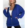 ZEAGOO Hoodies Women Zip Up Hoodie Oversized Sweatshirt Fleece Jackets Spring Fall Winter Coats 2026 Fashion(Royal Blue)