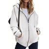 ZEAGOO Hoodies Women Zip Up Hoodie Oversized Sweatshirt Fleece Jackets Spring Fall Winter Coats 2026 Fashion(White)