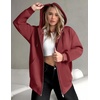 ZEAGOO Hoodies Women Zip Up Hoodie Oversized Sweatshirt Fleece Jackets Spring Fall Winter Coats 2026 Fashion(Wind Red)