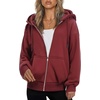 ZEAGOO Hoodies Women Zip Up Hoodie Oversized Sweatshirt Fleece Jackets Spring Fall Winter Coats 2026 Fashion(Wind Red)