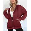 ZEAGOO Hoodies Women Zip Up Hoodie Oversized Sweatshirt Fleece Jackets Spring Fall Winter Coats 2026 Fashion(Wind Red)