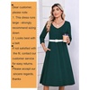 Zeagoo 3/4 Sleeve Women’s Dress Pleated Midi Casual Dresses with Pockets(Dark Green)