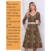 Zeagoo 3/4 Sleeve Women’s Dress Pleated Midi Casual Dresses with Pockets(Ethnic Prints)