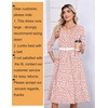 Zeagoo 3/4 Sleeve Women’s Dress Pleated Midi Casual Dresses with Pockets(Pink White)