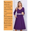 Zeagoo 3/4 Sleeve Women’s Dress Pleated Midi Casual Dresses with Pockets(Purple)