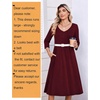 Zeagoo 3/4 Sleeve Women’s Dress Pleated Midi Casual Dresses with Pockets(Red)