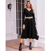 Zeagoo Dresses for Womens Long Sleeve Midi Dress Fall Casual A Line Dress(Black)