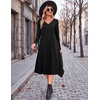 Zeagoo Dresses for Womens Long Sleeve Midi Dress Fall Casual A Line Dress(Black)